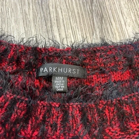 PARKHURST women’s soft red black long sleeve sweater. Excellent condition - Picture 3 of 8